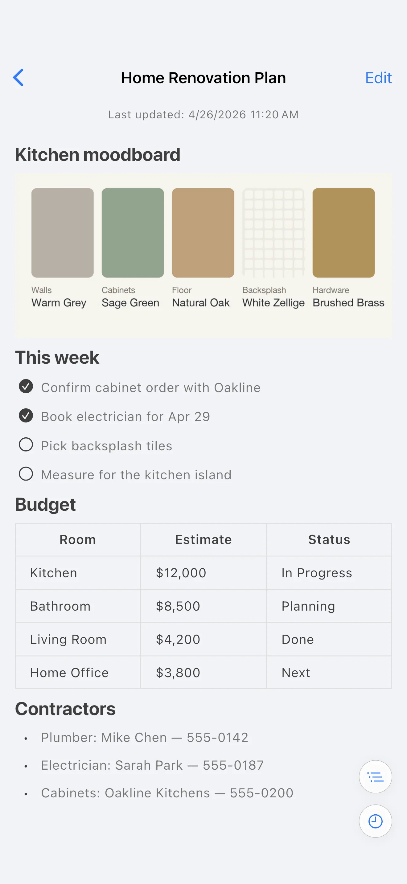 LocArk on iPhone showing a Markdown note